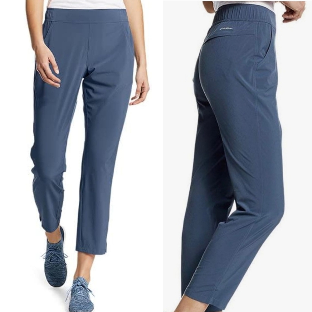 Eddie Bauer Departure Pull-on Ankle Pants Midrise Straight Leg Powder Blue XL
